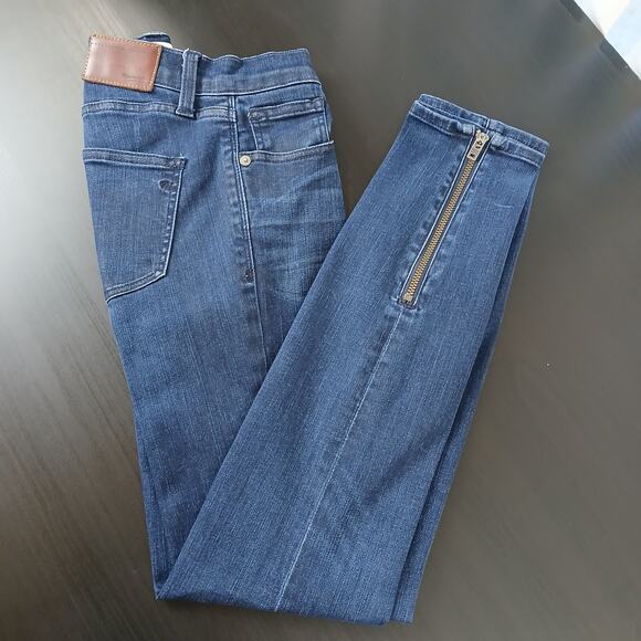 Madewell Skinny Skinny Ankle Zip Jeans size 27 med indigo blue mid-rise 28Wx29L - Picture 16 of 16